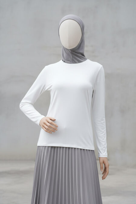 Round Neck Manset - White