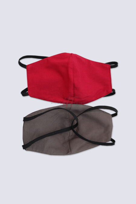2 Tone Mask - Maroon Grey